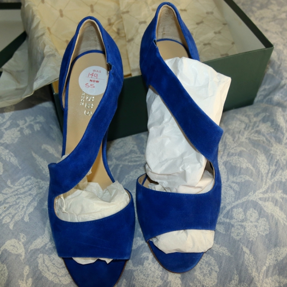 Hobbs Lexi Suede Sandals Blue US 10